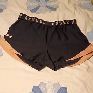 Under Armour Women's Black Shorts with Tan Trim